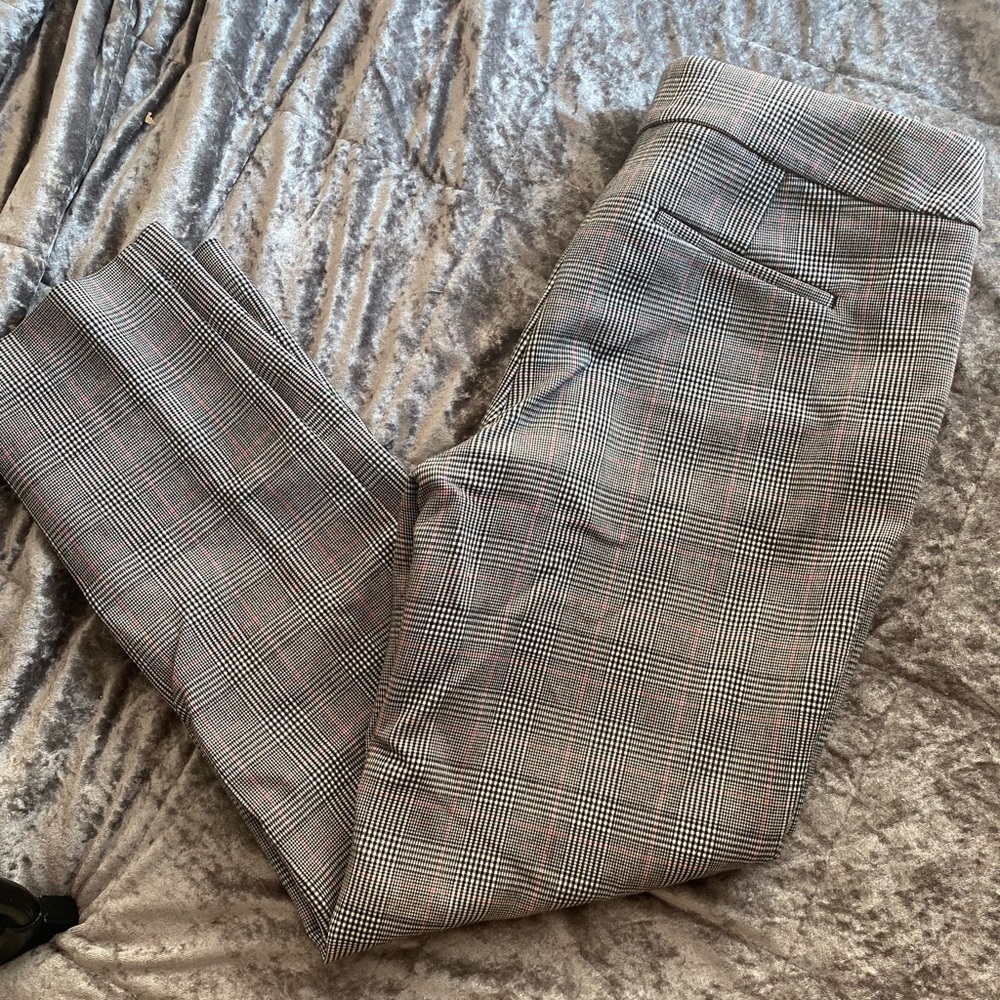 Ann Taylor factory straight leg plaid trouser